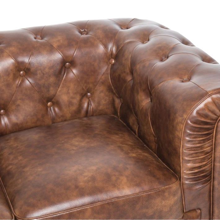 Alt Sofá Chester Cuero Vintage 2 plazas ideal para el uso intensivo profesional en eventos y hostelería