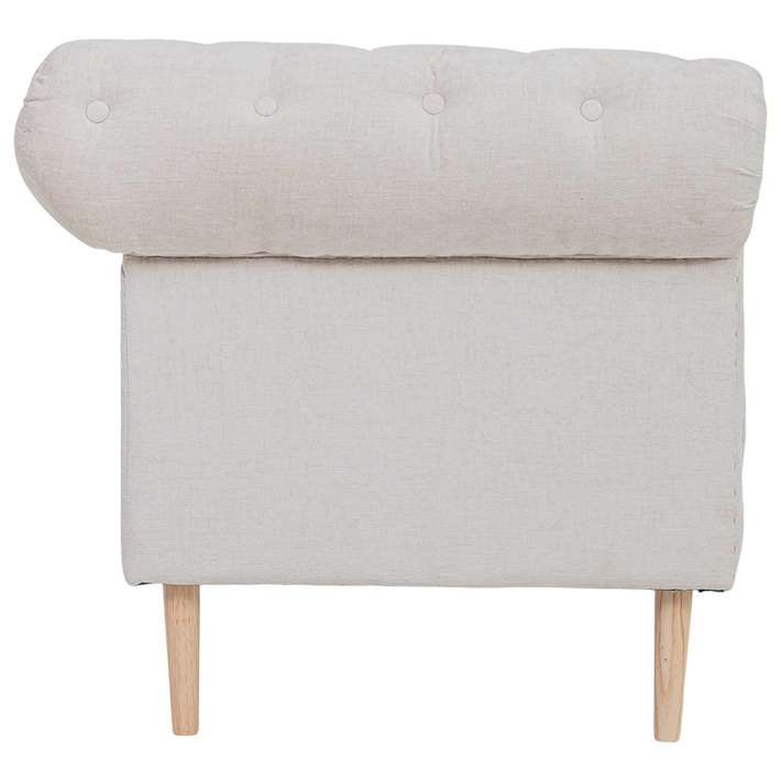 Sofá de 2 plazas capitoné gris con tachuelas y patas de madera – 170 cm perfecto para uso profesional y particular