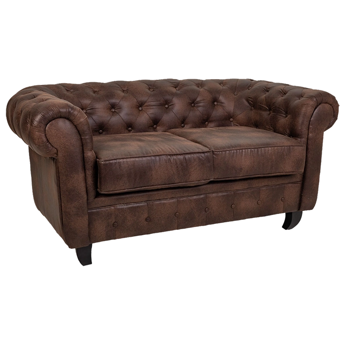Alt Sofá Chester Marrón 2 plazas ideal para el uso intensivo profesional en eventos y hostelería