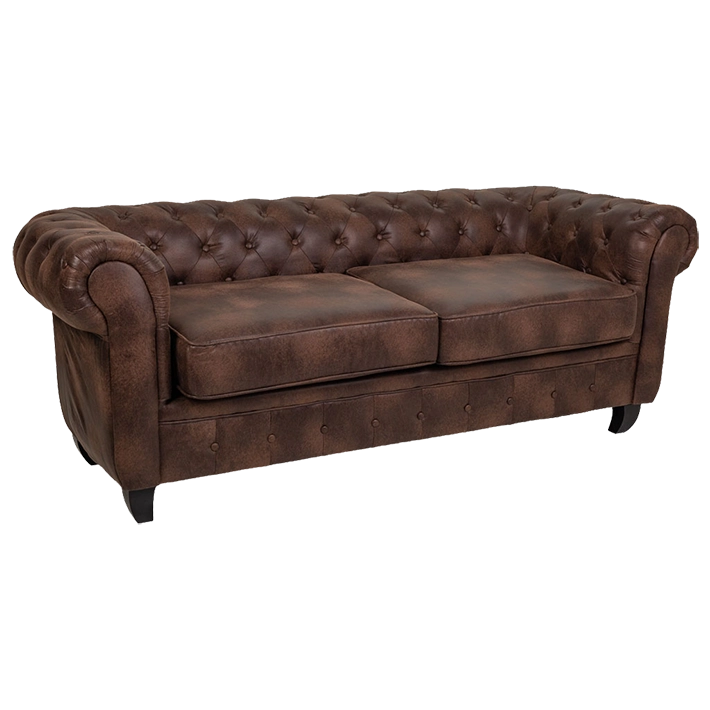 Alt Sofa Chester Marron Oscuro 3 plazas para eventos y hostelería