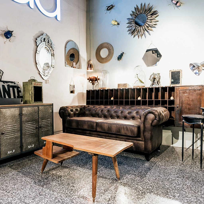 Alt Sofa Chester Marron Oscuro 3 plazas para eventos y hostelería