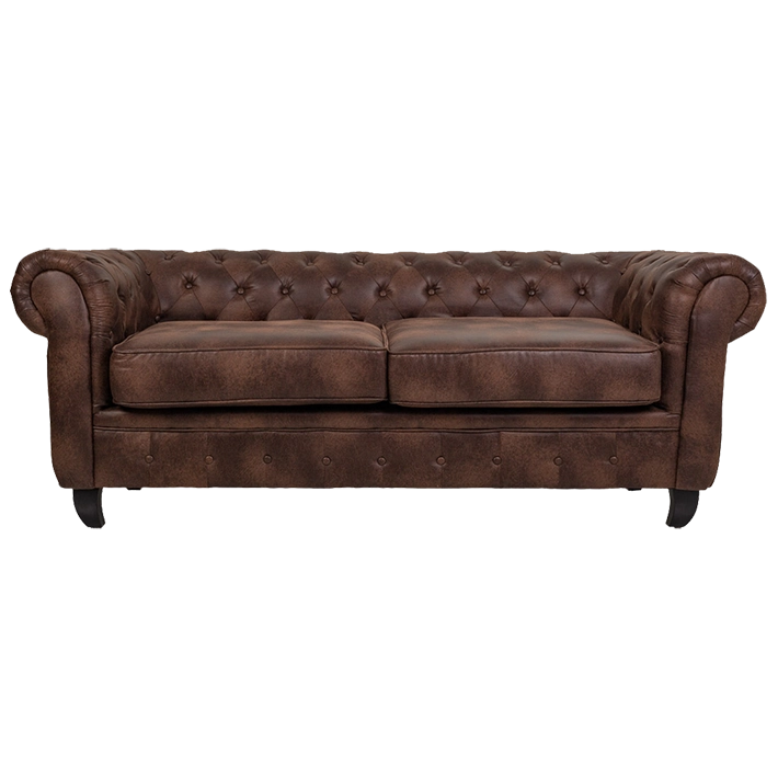 Alt Sofa Chester Marron Oscuro 3 plazas para eventos y hostelería