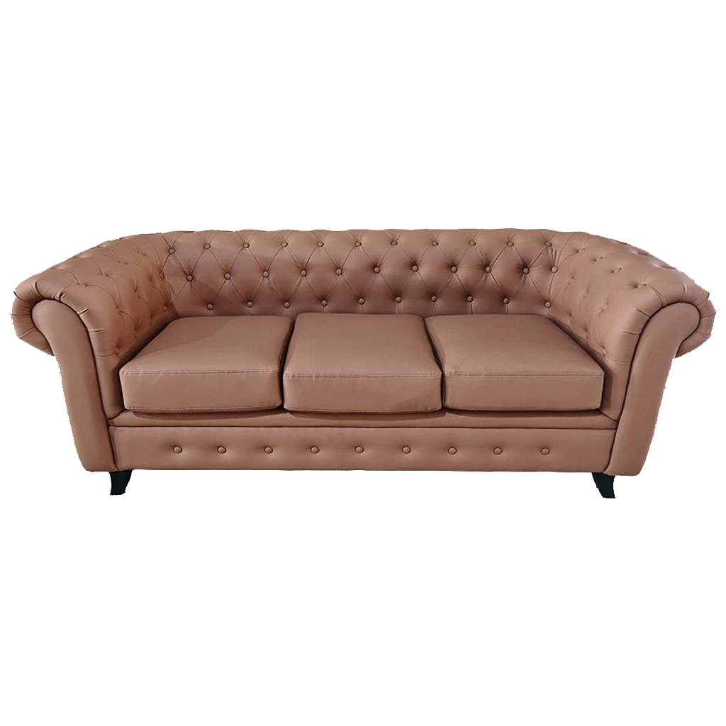 Alt Sofa Chester Mocha 3 plazas, perfecto para usar en eventos y hosteleria 