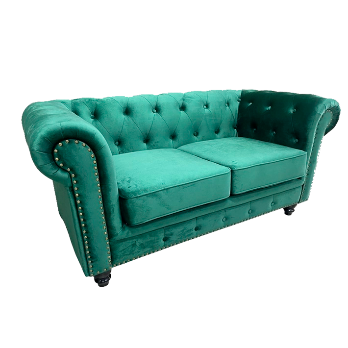 Alt Sofa Chester Tapizado Velvet Esmeralda 2 plazas para eventos