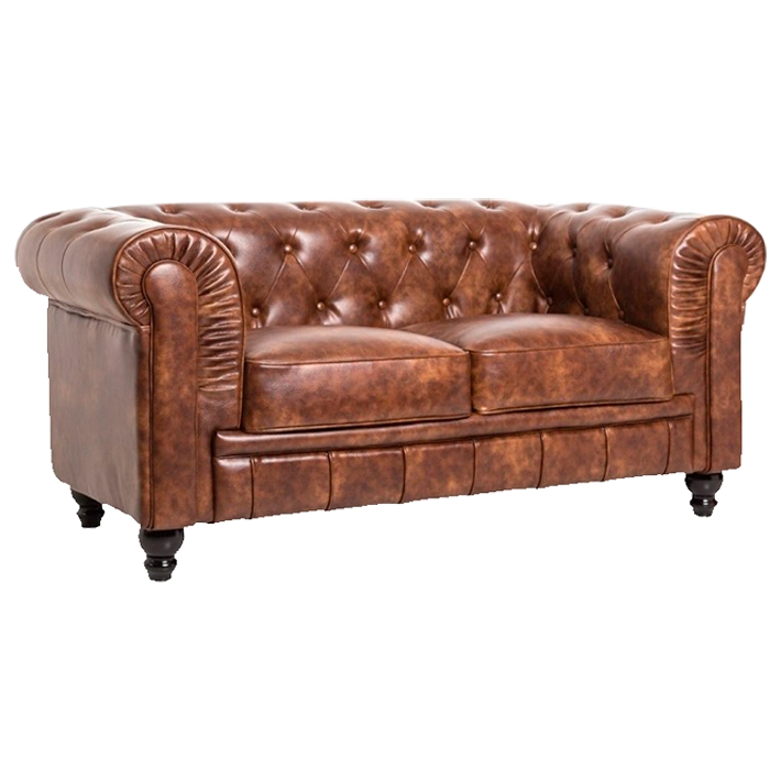 Alt Sofá Chester Cuero Vintage 2 plazas ideal para el uso intensivo profesional en eventos y hostelería