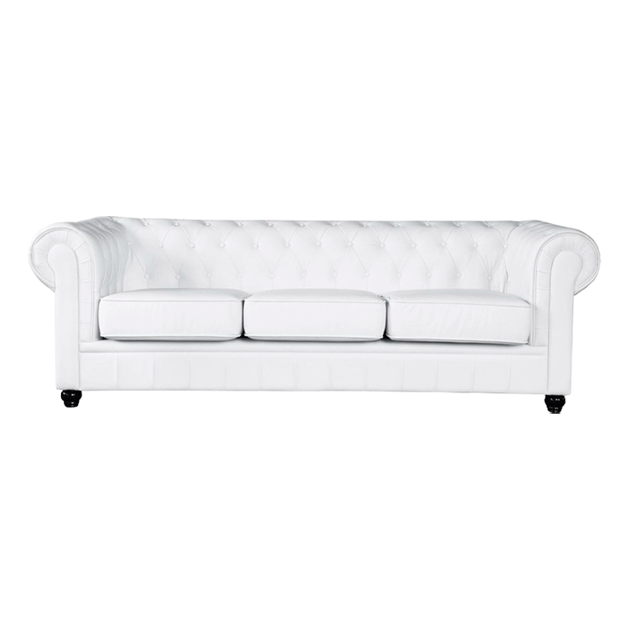 Alt Sofa Chester Similpiel Blanco 3 plazas para eventos 
