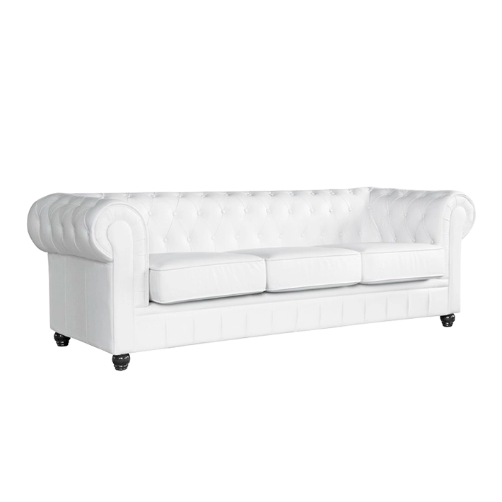Alt Sofa Chester Similpiel Blanco 3 plazas para eventos 