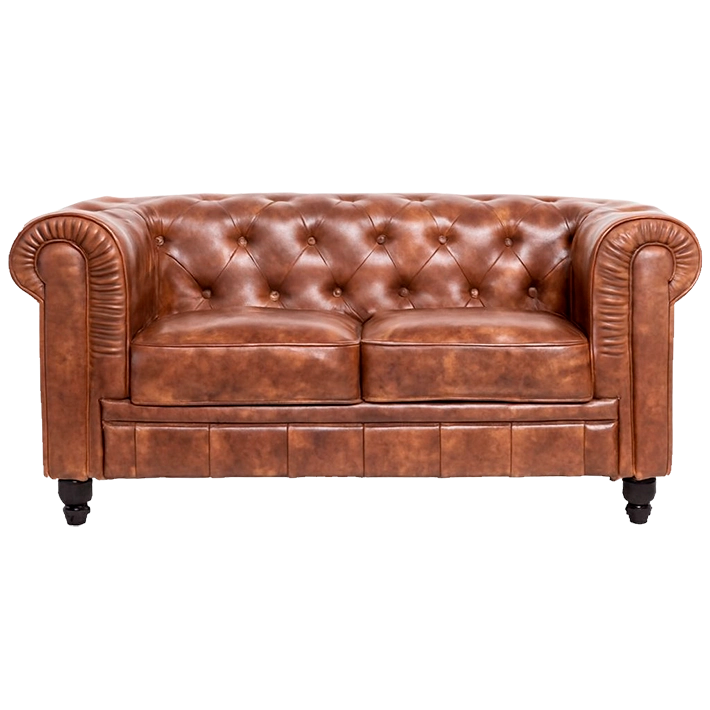 Alt Sofá Chester Cuero Vintage 2 plazas ideal para el uso intensivo profesional en eventos y hostelería