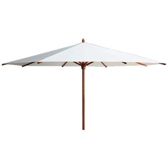 Alt Sombrilla de Madera Cuadrada de color blanco con estructura en madera nogal EME Mobiliario