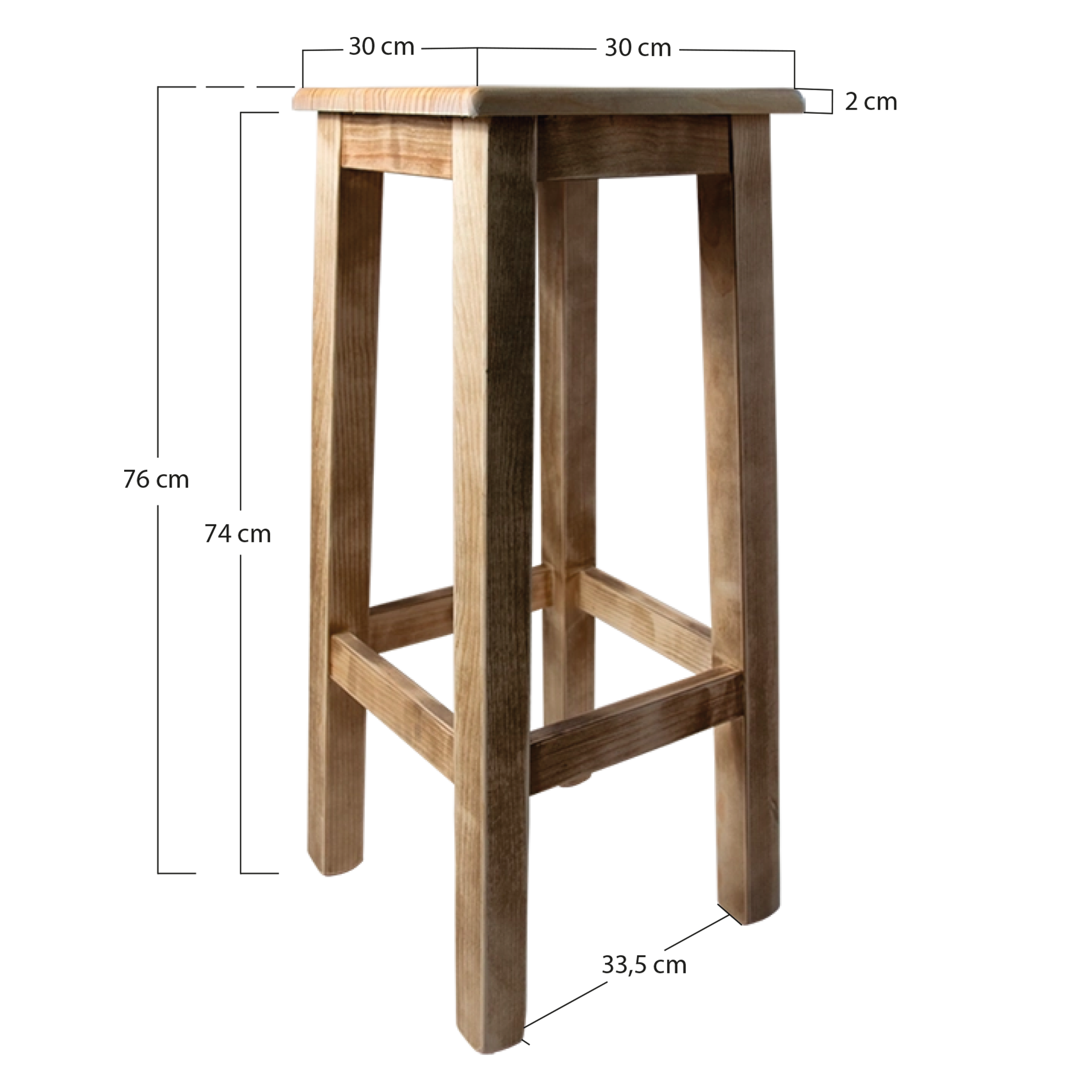 Alt Taburetes de Madera con acabado natural para Hostelería EME Mobiliario