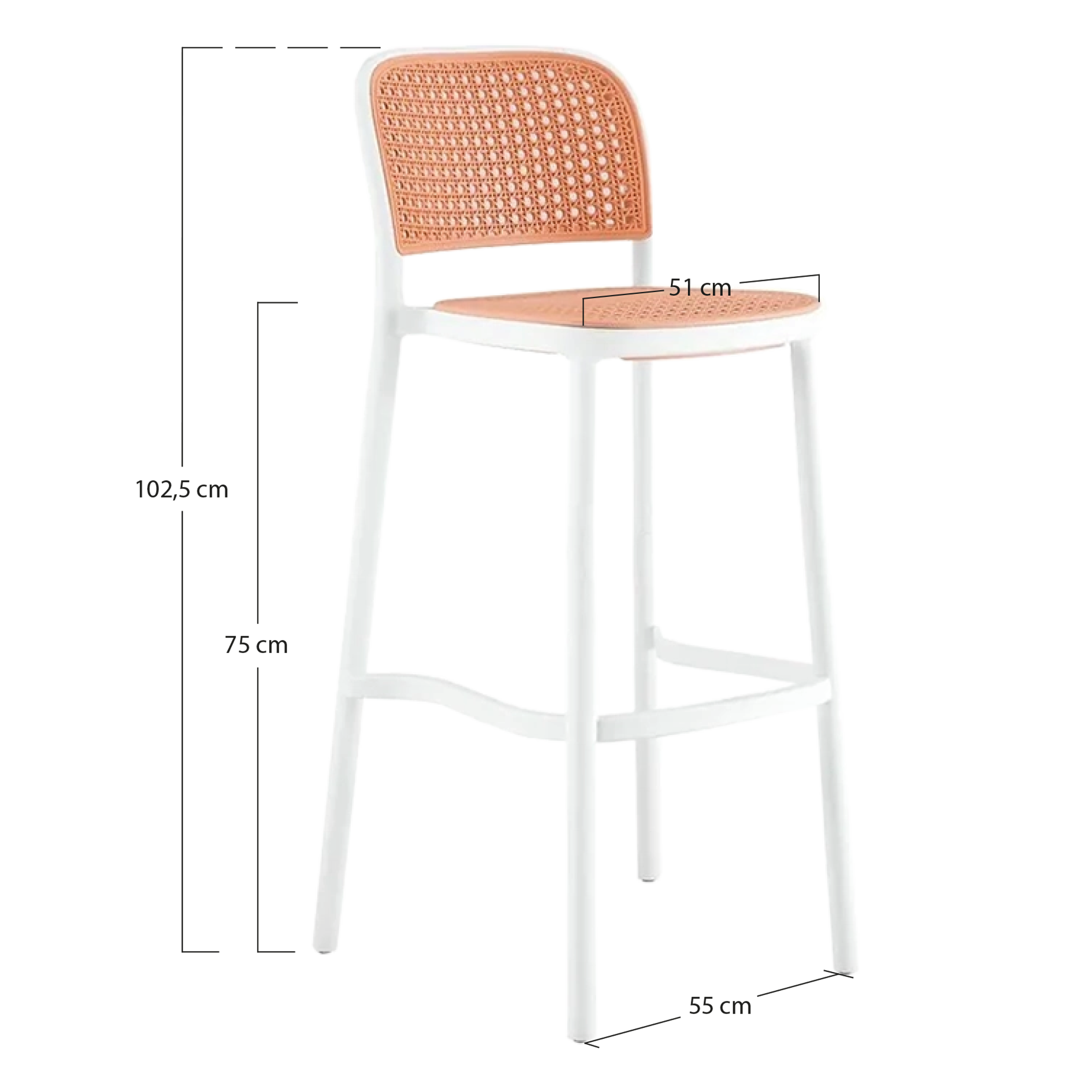 Alt Taburete Oporto De Color Blanco diseñados para hostelería EME Mobiliario