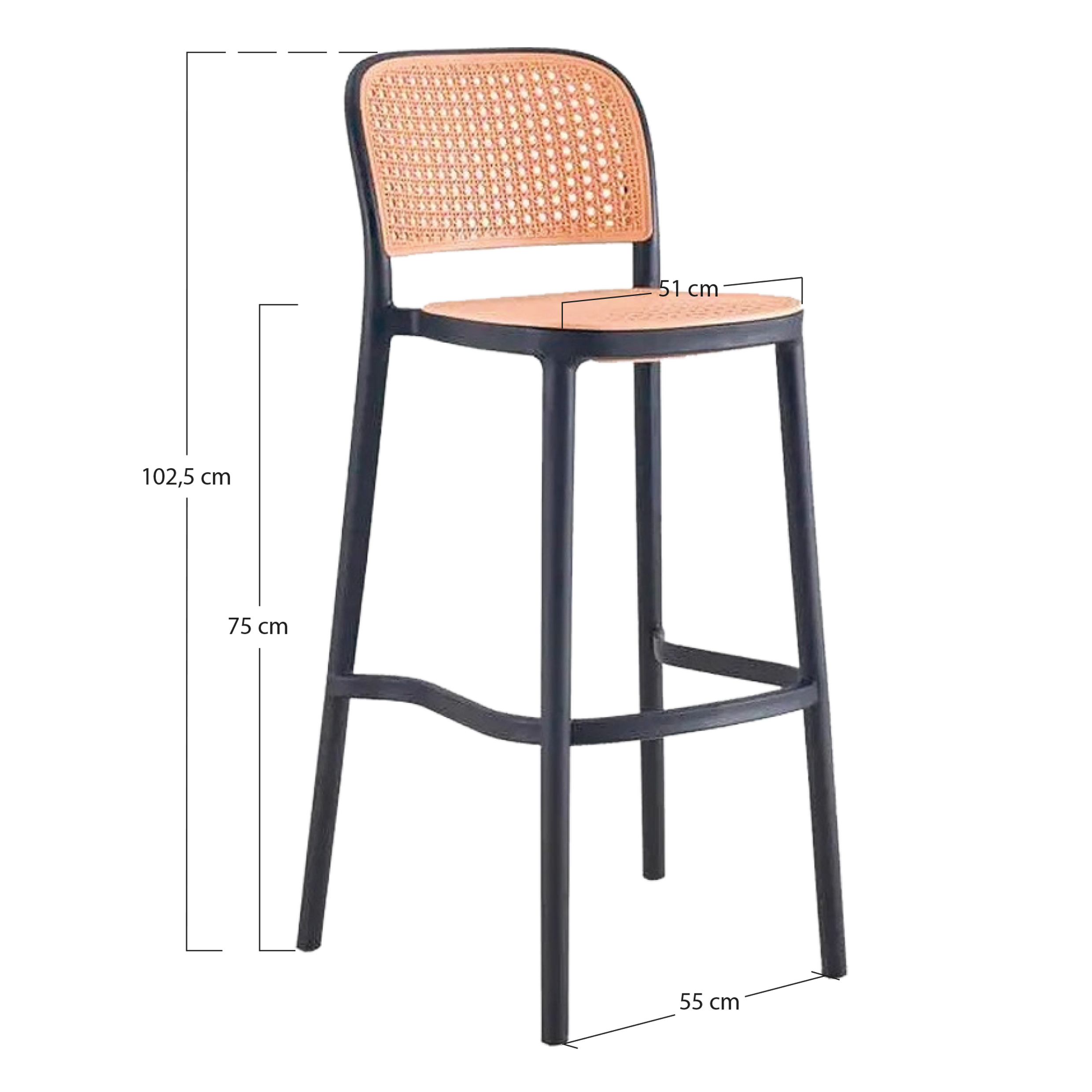 Alt Taburete Oporto de color negro diseñado para su uso en hostelería EME Mobiliario