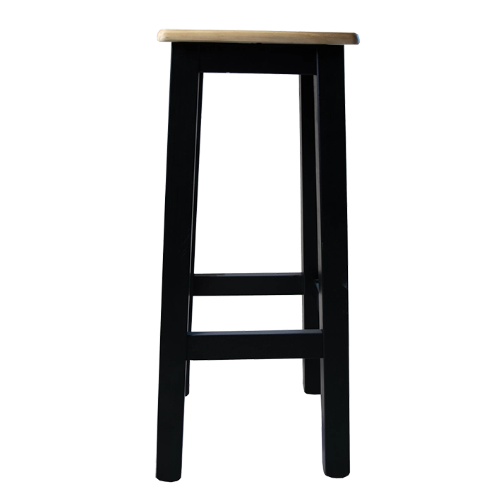 Alt Taburete Madera Negro Natural fabricado en madera de pino totalmente apilable ideal para eventos y hostelería EME Mobiliario 