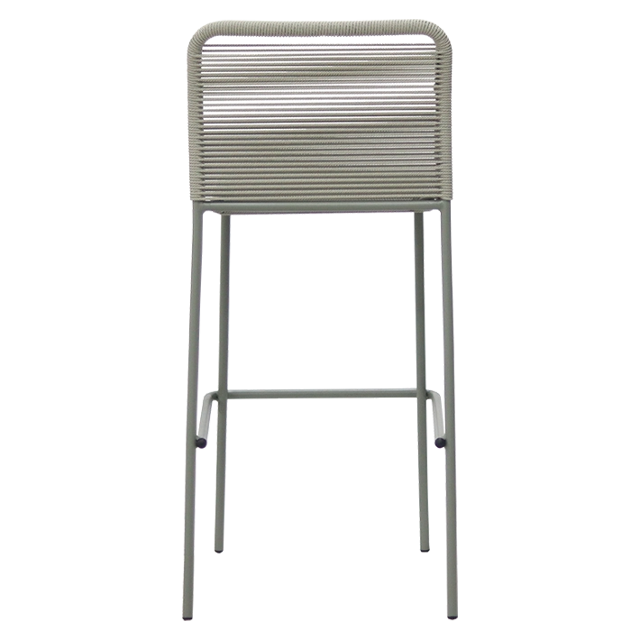 Alt Taburete Ibiza Verde fabricado en acero y cuerda sintética con una estructura apilable ideal para el uso intensivo profesional EME Mobiliario 