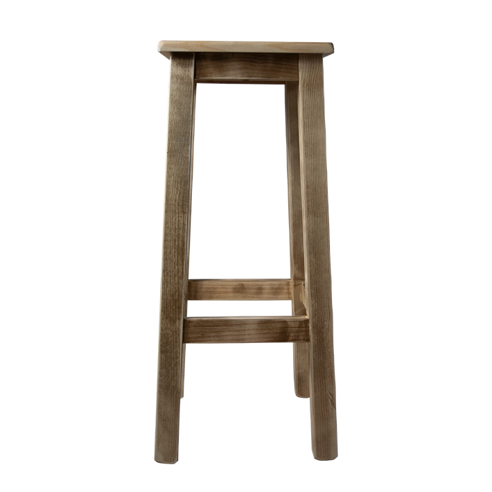 Alt Taburete Madera Natural fabricado en madera de pino totalmente apilable ideal para usar en eventos y hostelería EME Mobiliario 