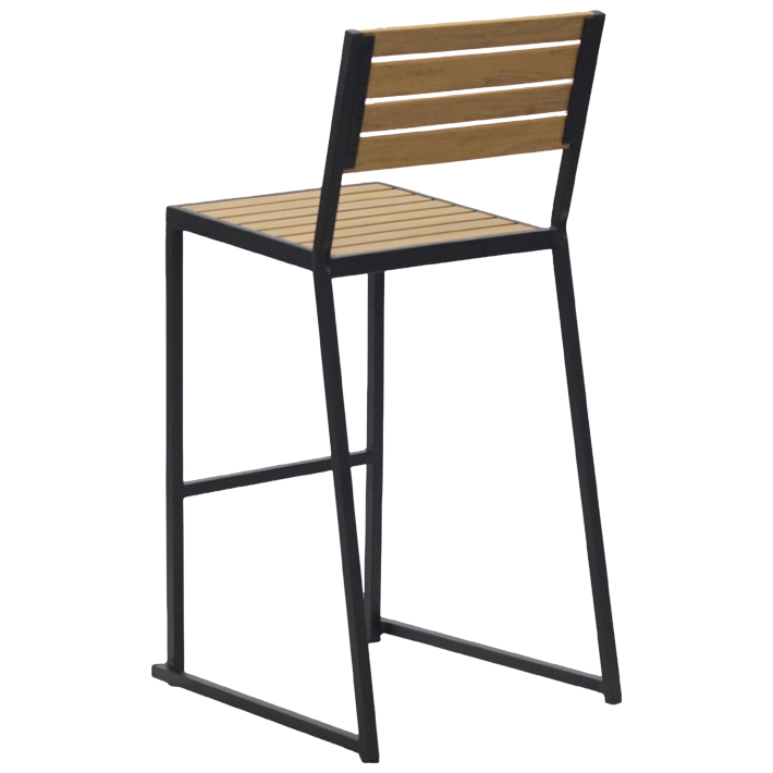 Alt Taburete Mallorca en color Negro fabricado con acero es perfecto para usar en la terraza de cualquier establecimiento de hostelería EME Mobiliario 