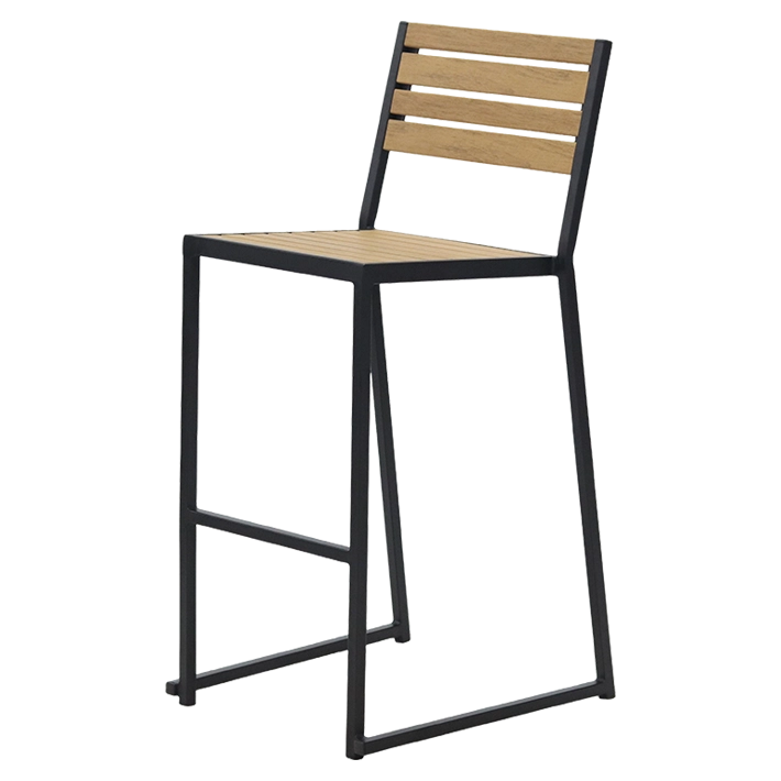 Alt Taburete Mallorca en color Negro fabricado con acero es perfecto para usar en la terraza de cualquier establecimiento de hostelería EME Mobiliario 