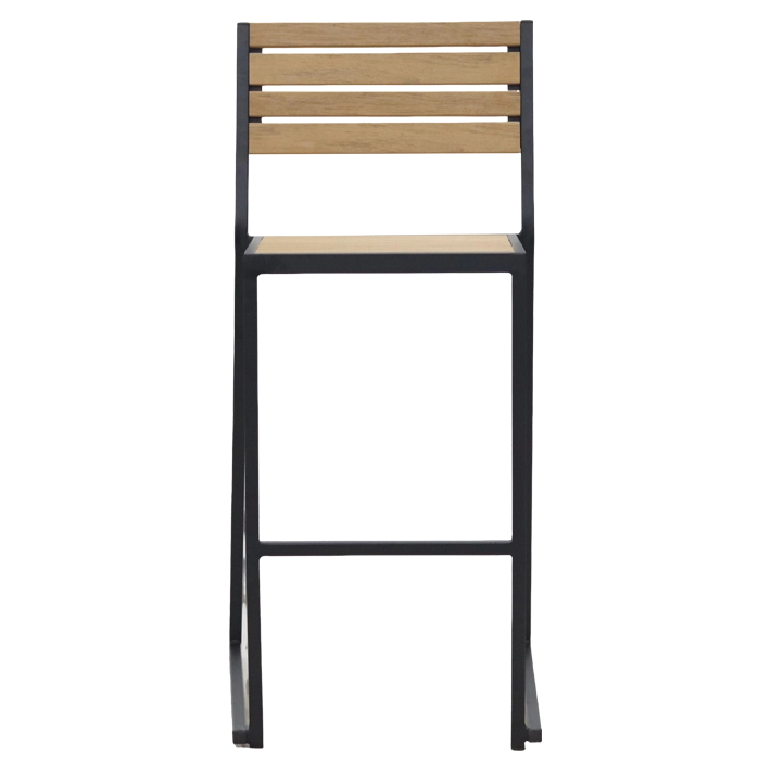 Alt Taburete Mallorca en color Negro fabricado con acero es perfecto para usar en la terraza de cualquier establecimiento de hostelería EME Mobiliario 