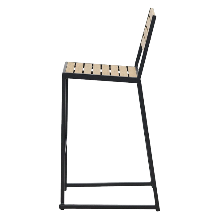 Alt Taburete Mallorca en color Negro fabricado con acero es perfecto para usar en la terraza de cualquier establecimiento de hostelería EME Mobiliario 