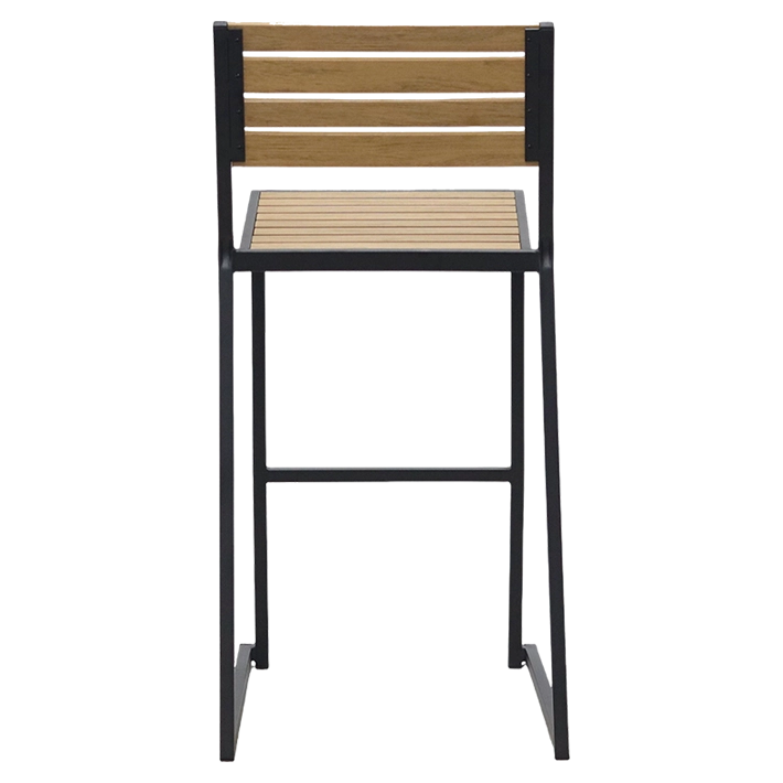 Alt Taburete Mallorca en color Negro fabricado con acero es perfecto para usar en la terraza de cualquier establecimiento de hostelería EME Mobiliario 