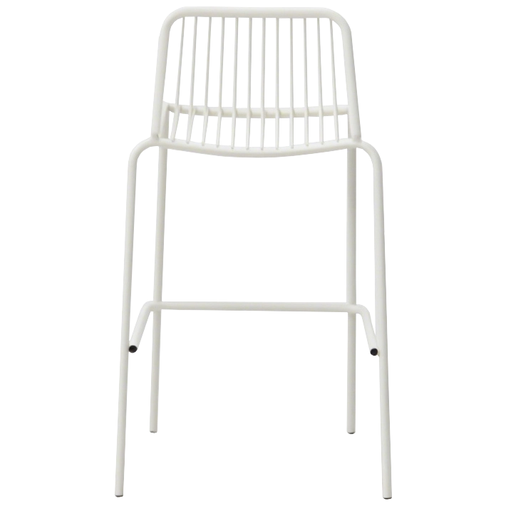 Alt Taburete Menorca Blanco fabricado en acero de calidad ideal para el uso intensivo profesional con un bonito y original estilo industrial EME Mobiliario 