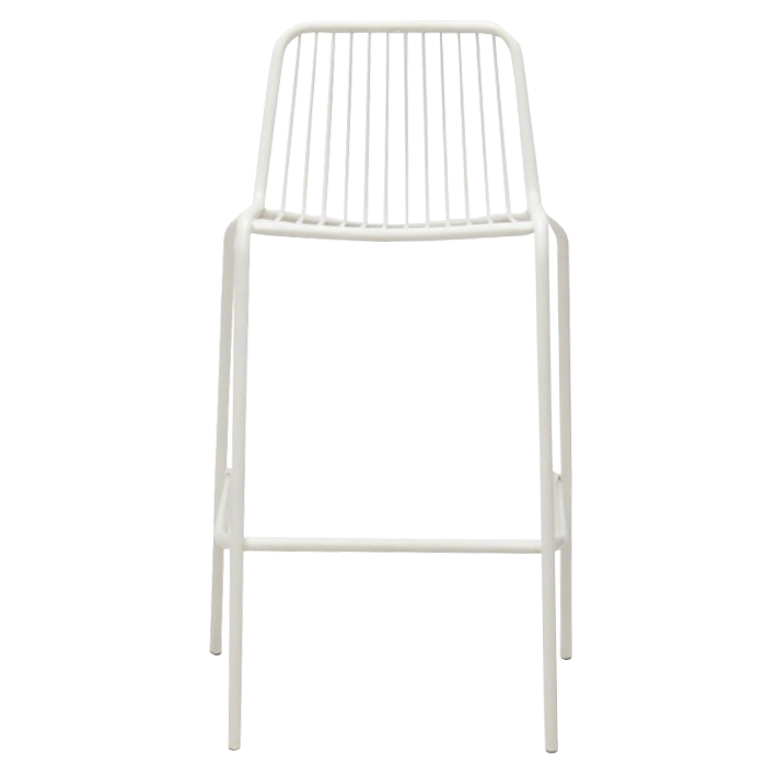 Alt Taburete Menorca Blanco fabricado en acero de calidad ideal para el uso intensivo profesional con un bonito y original estilo industrial EME Mobiliario 