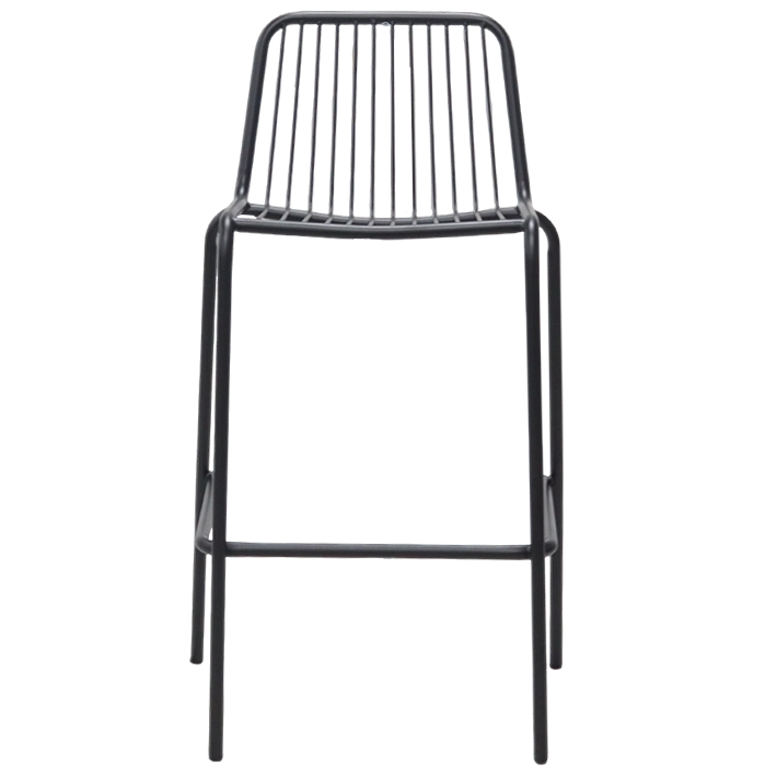 Alt Taburete Menorca Negro fabricado en acero de calidad ideal para el uso intensivo profesional con un bonito y original estilo industrial EME Mobiliario 