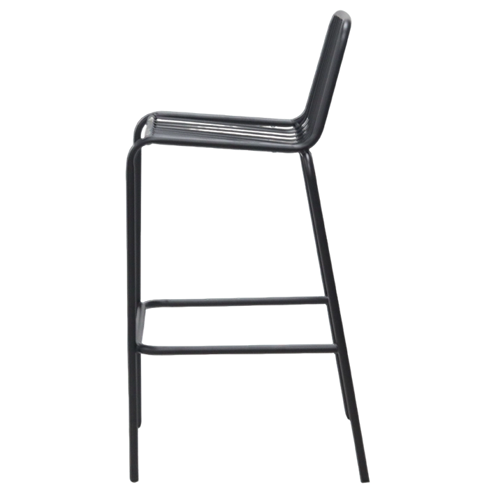 Alt Taburete Menorca Negro fabricado en acero de calidad ideal para el uso intensivo profesional con un bonito y original estilo industrial EME Mobiliario 