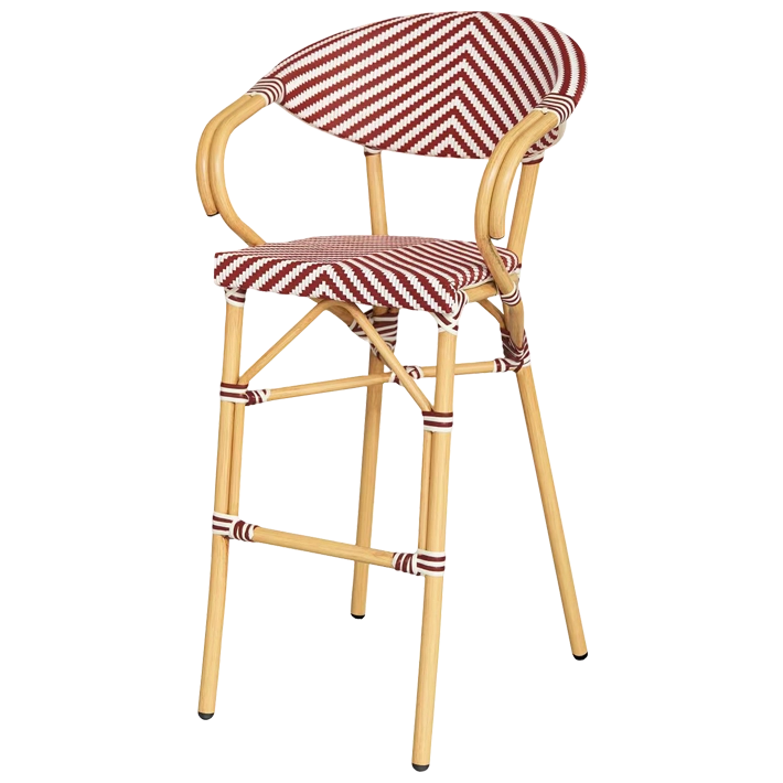 Alt Taburete París Rojo fabricado en aluminio y textilene ideal para el uso intensivo profesional