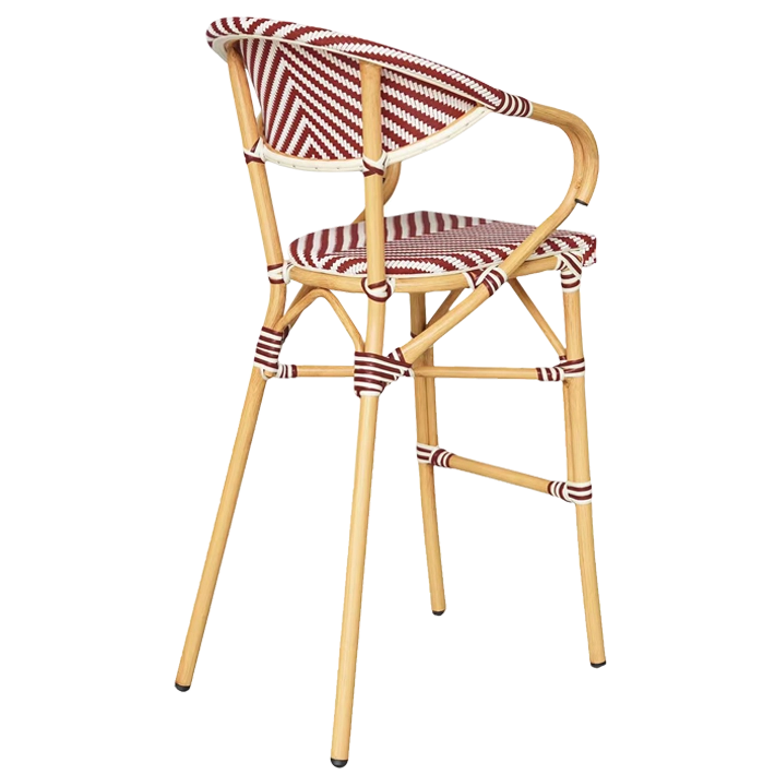 Alt Taburete París Rojo fabricado en aluminio y textilene ideal para el uso intensivo profesional