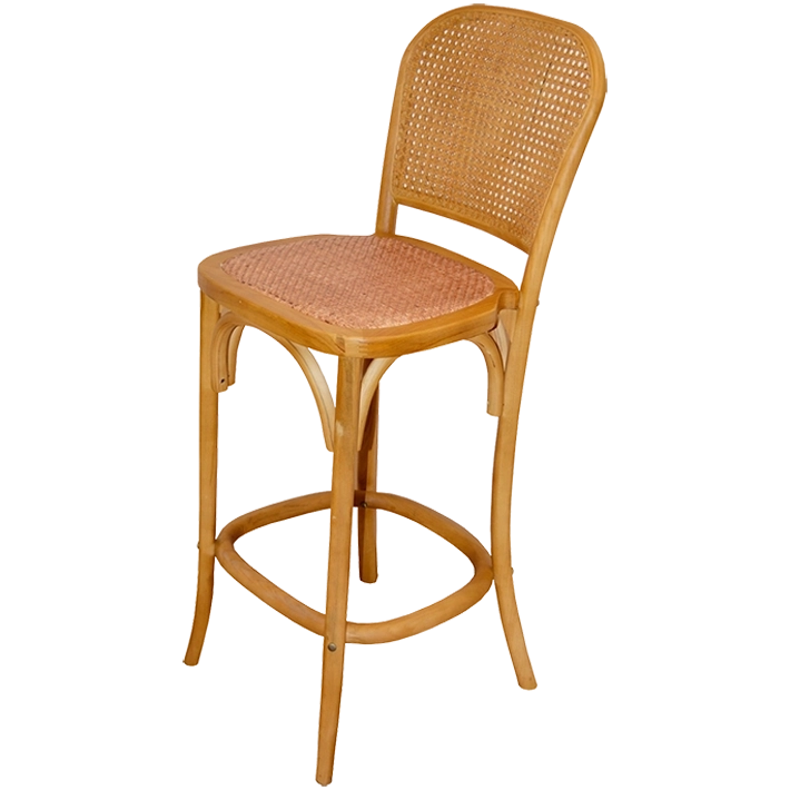 Alt Taburetes Cannage fabricados de Madera de Olmo | EME Mobiliario