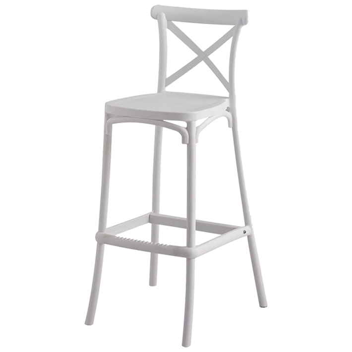 Alt Taburete Crossback Blanco fabricado en polipropileno apilable apto para el uso intensivo profesional EME Mobiliario 