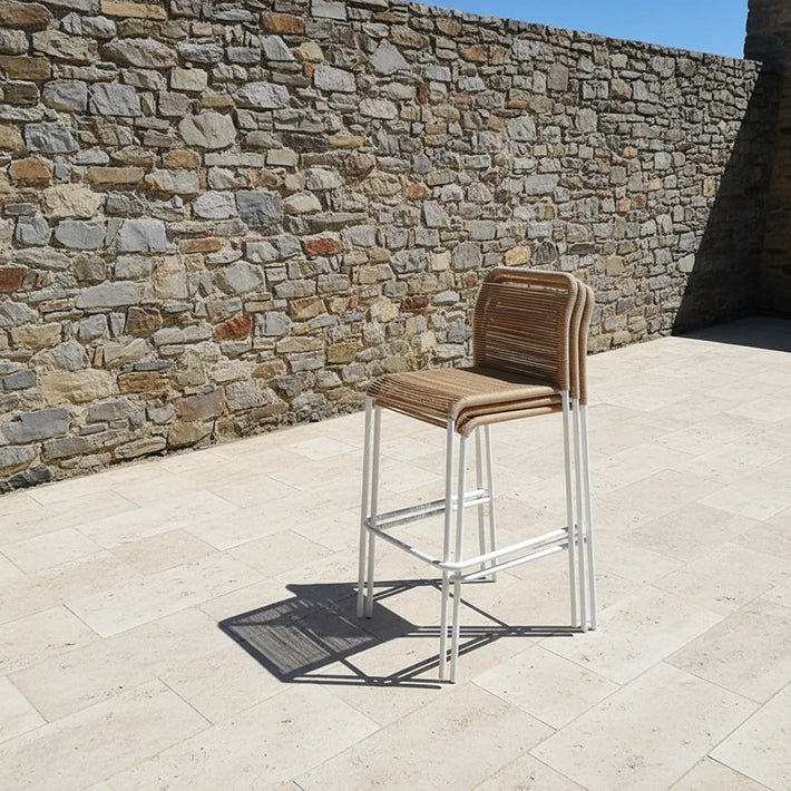 Alt Taburete Ibiza de Color Blanco con estructura apilable. Ideal para Bodas, restauración... EME Mobiliario