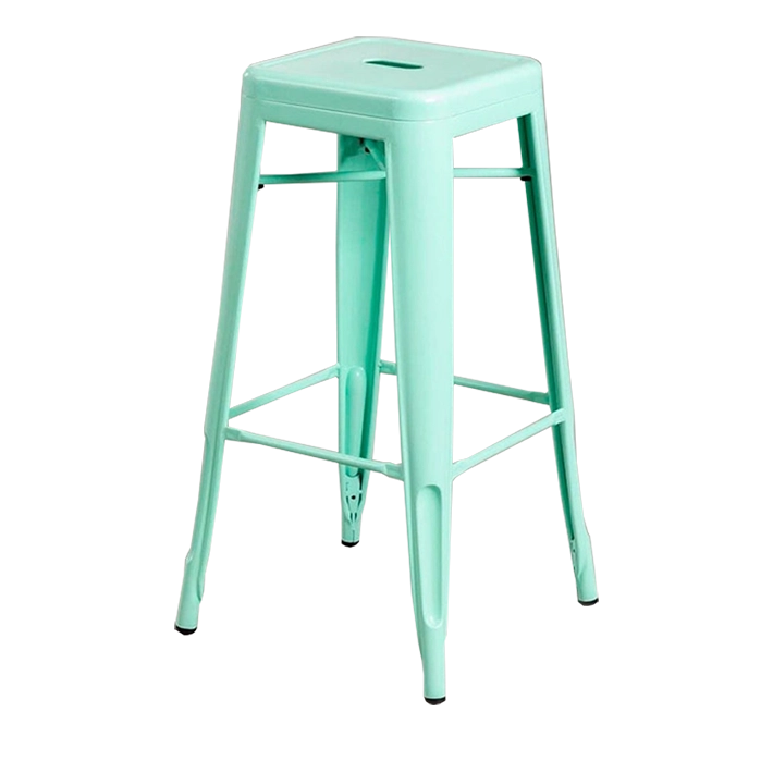 Alt Taburete Tolix Menta es un taburete fabricado en acero galvanizado con un bonito y original color verde menta, totalmente apilable, ideal para eventos y hostelería EME Mobiliario 