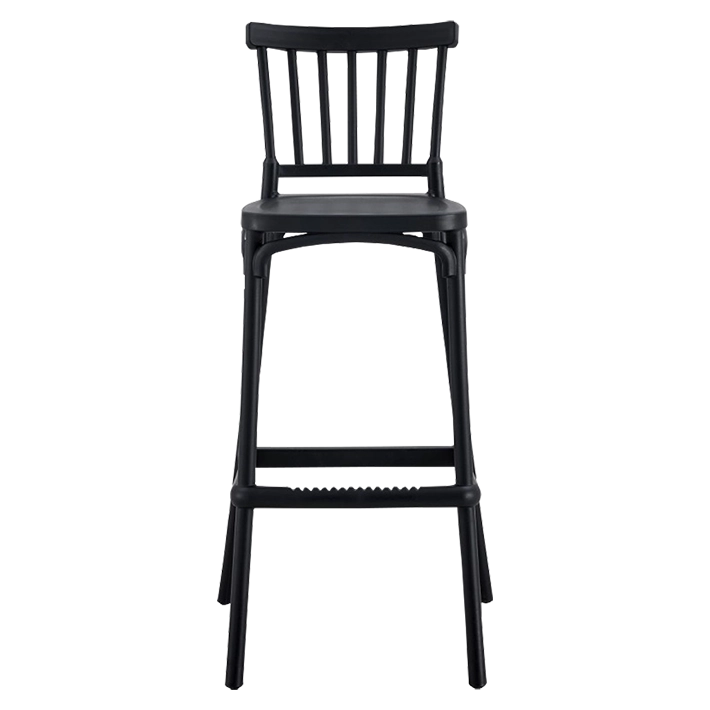 Alt Taburete Windsor en color negro con estructura monoblock y apilable de polipropileno EME Mobiliario