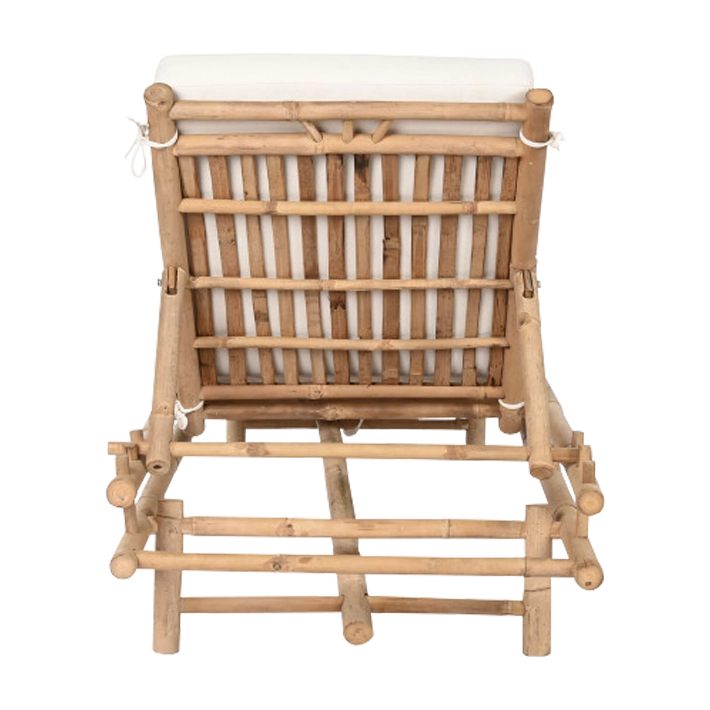Alt Tumbona fabricada en bambu natural con cojin de algodón en color blanco para chillout EME Mobiliario 