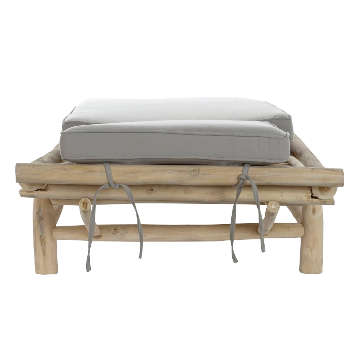 Alt Tumbona reclinable fabricada con madera de teca y cojín de poliéster en color gris para chillout EME Mobiliario 