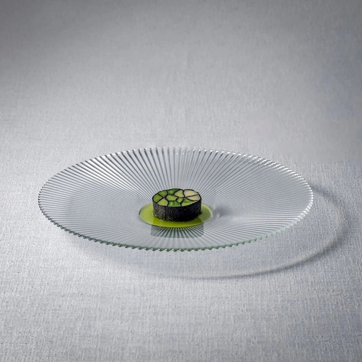 Alt Vajilla Siddi fabricadas en vidrio transparente para disfrutar de emplatados en Hostelería Y Eventos EME Mobiliario