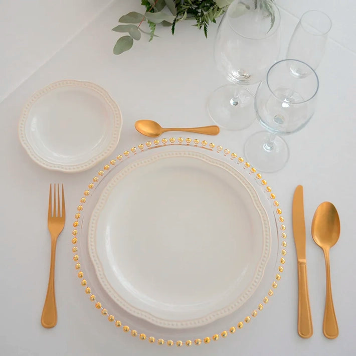 Alt Vajilla colección Florencia en color crema fabricado en gres vitrificado ideal para usar en eventos y hostelería EME Mobiliario 