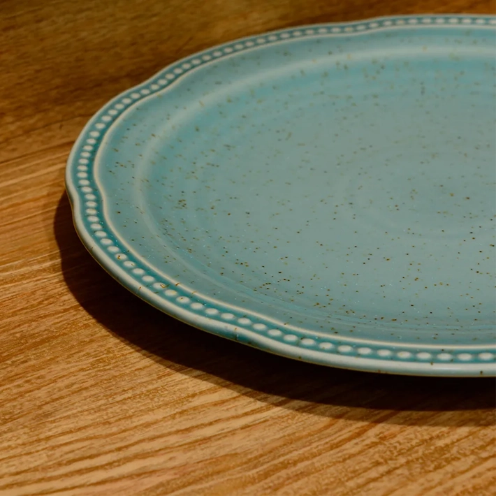 Alt Vajilla Florencia Verde fabricada con gres vitrificado con esmalte brillante con un diseño elegante y un color que enamora para eventos y hostelería EME Mobiliario 