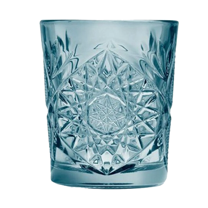 Alt Vasos Hobstar De Color Azul con diseño labrado Para montar y decorar mesas EME Mobiliario
