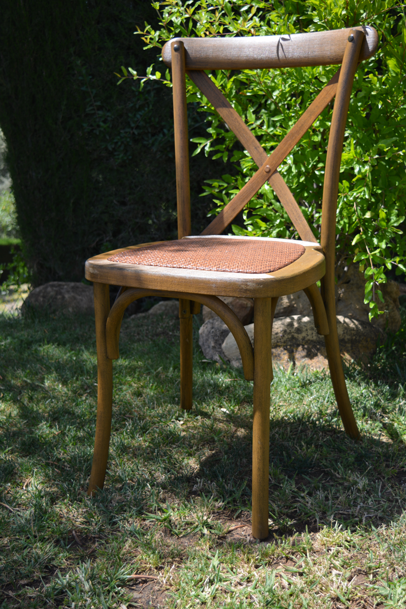 Alt Silla Crossback Efecto Madera Nogal para eventos y hostelería