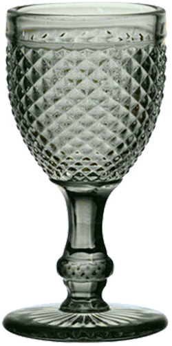 Copa de cristal tallado en color gris para eventos y hostelería