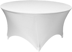 Alt Funda Elástica Redonda color Blanco para mesas redondas de 180cm, ideal para eventos y hostelería