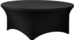 Alt Funda Elástica Redonda color Negro para mesas redondas de 180cm, ideal para eventos y hostelería
