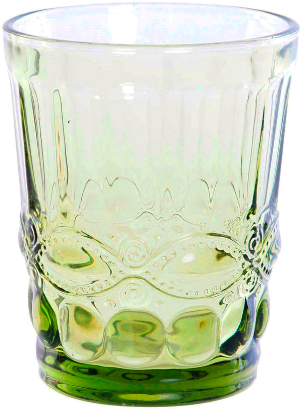 Alt Vaso de cristal tallado verde para eventos y hostelería.