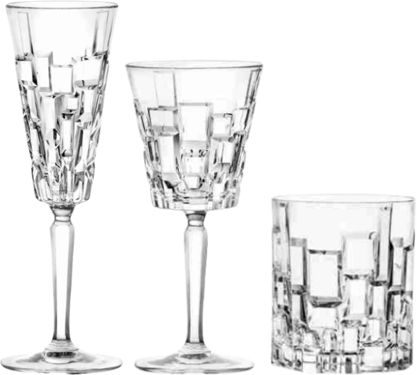 Set de cristalería labrada para eventos y hostelería Etna.