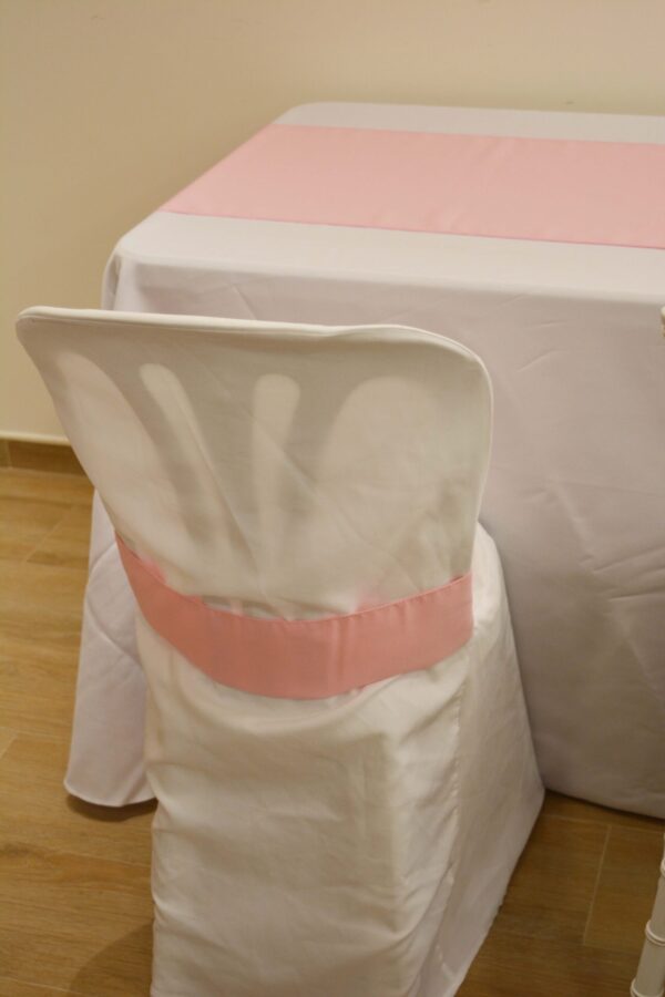 Fajín BASIC rosa para sillas 100% poliéster.