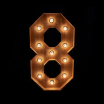 Alt Número de Madera con luz LED, para eventos y hostelería